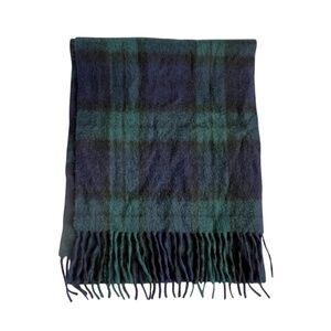Lochmere 100% Cashmere Scarf Black Watch Rectangle Blue Green Soft Tartan Plaid